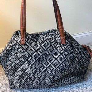 Large Black and White Patterned Handbag